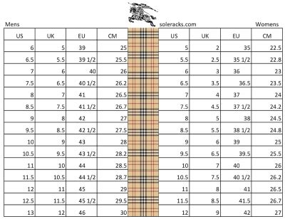 burberry body sizes|Burberry size chart men's.